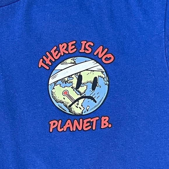 No Planet B Sad Earth T-Shirt Size XL - Picture 3 of 6
